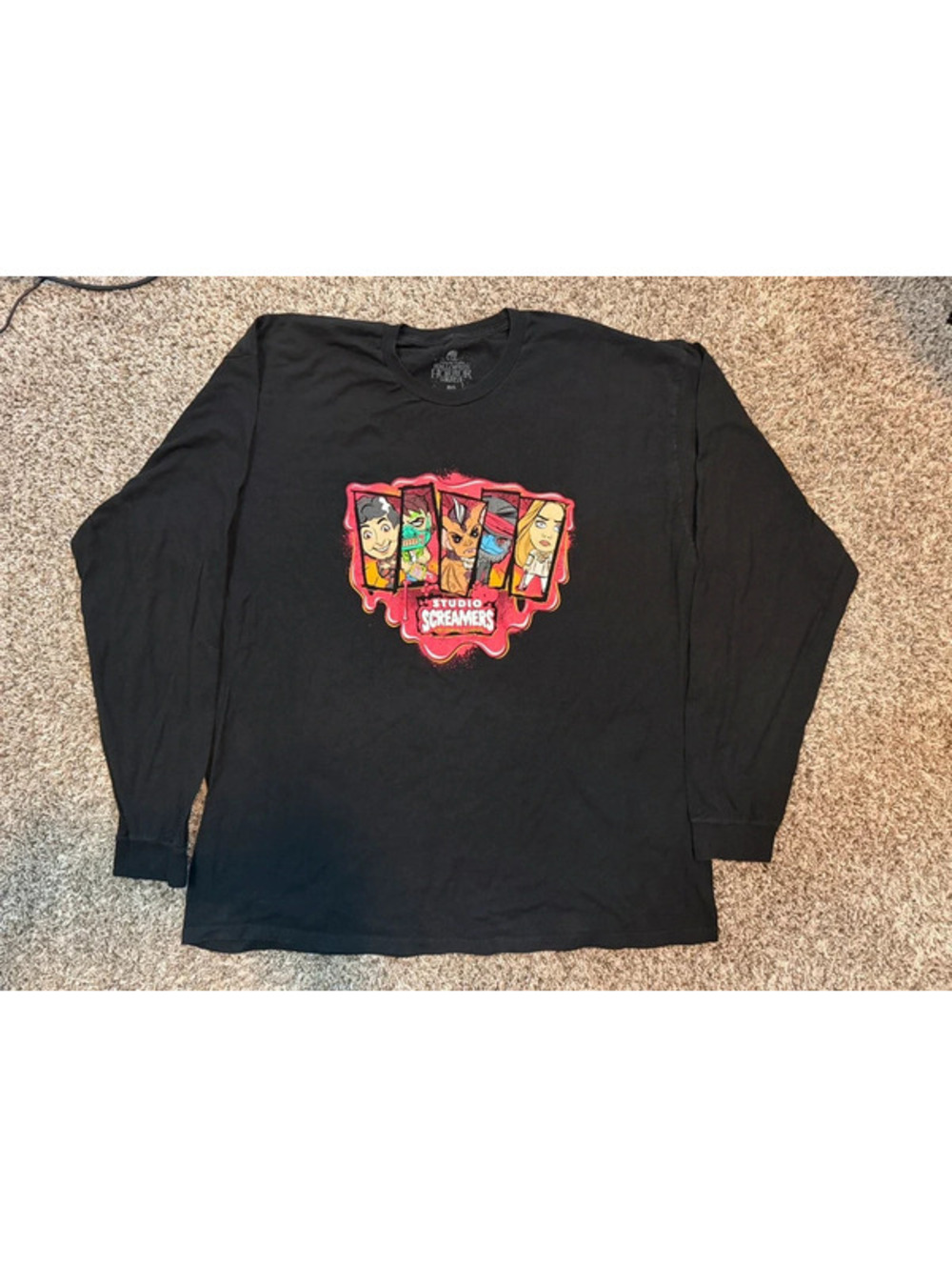Halloween Horror Nights Studio Screamers Shirt Mens 3xl Black Long Sleeve 2024